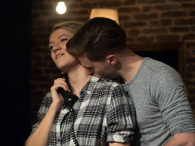 Lizzie Wofford and Johnjo Flynn as Kate and Ed
